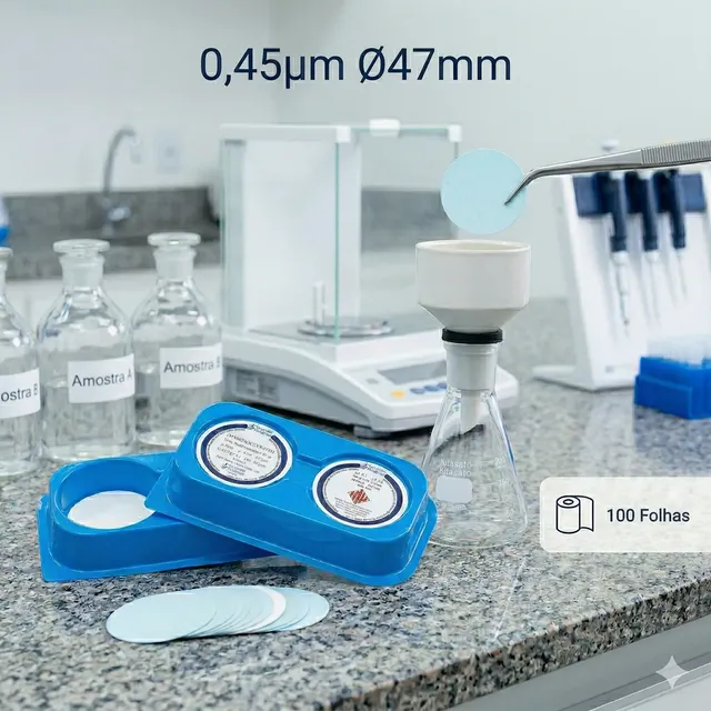 Filtro de Membrana Mistura de Ésteres 0,45µm 47mm Química Moderna C/100