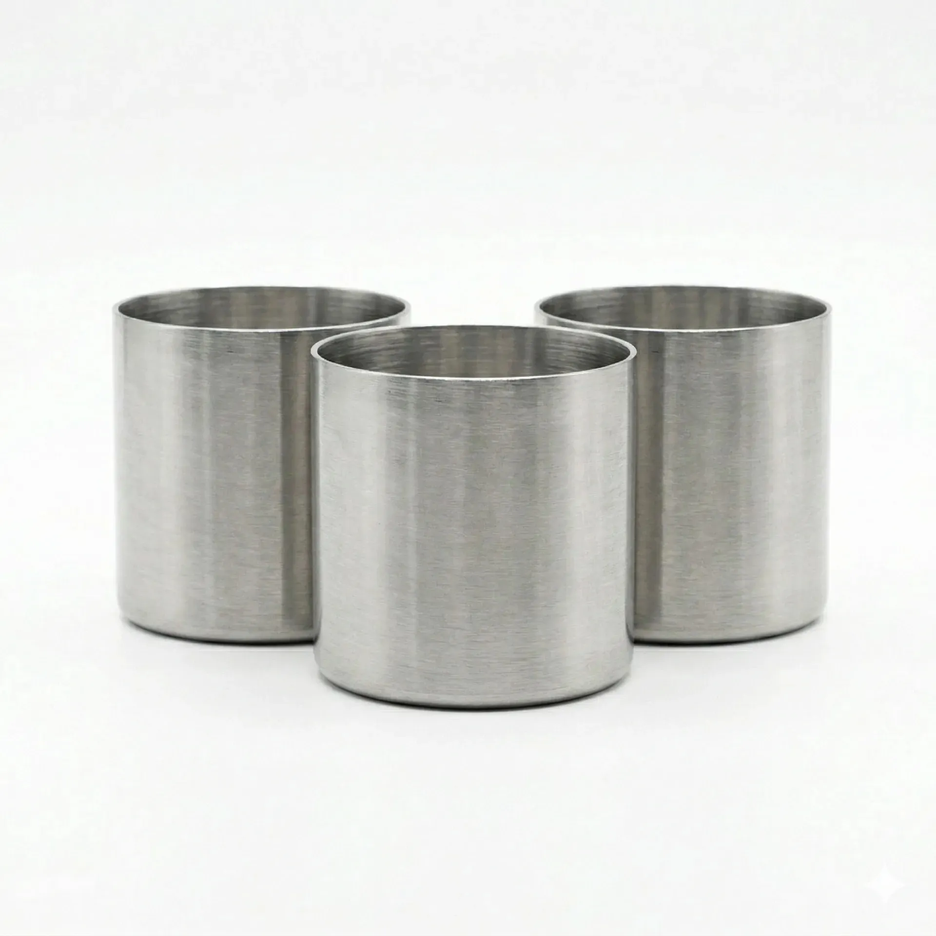 Kit 3 Cadinhos de Aço Inox 30ml