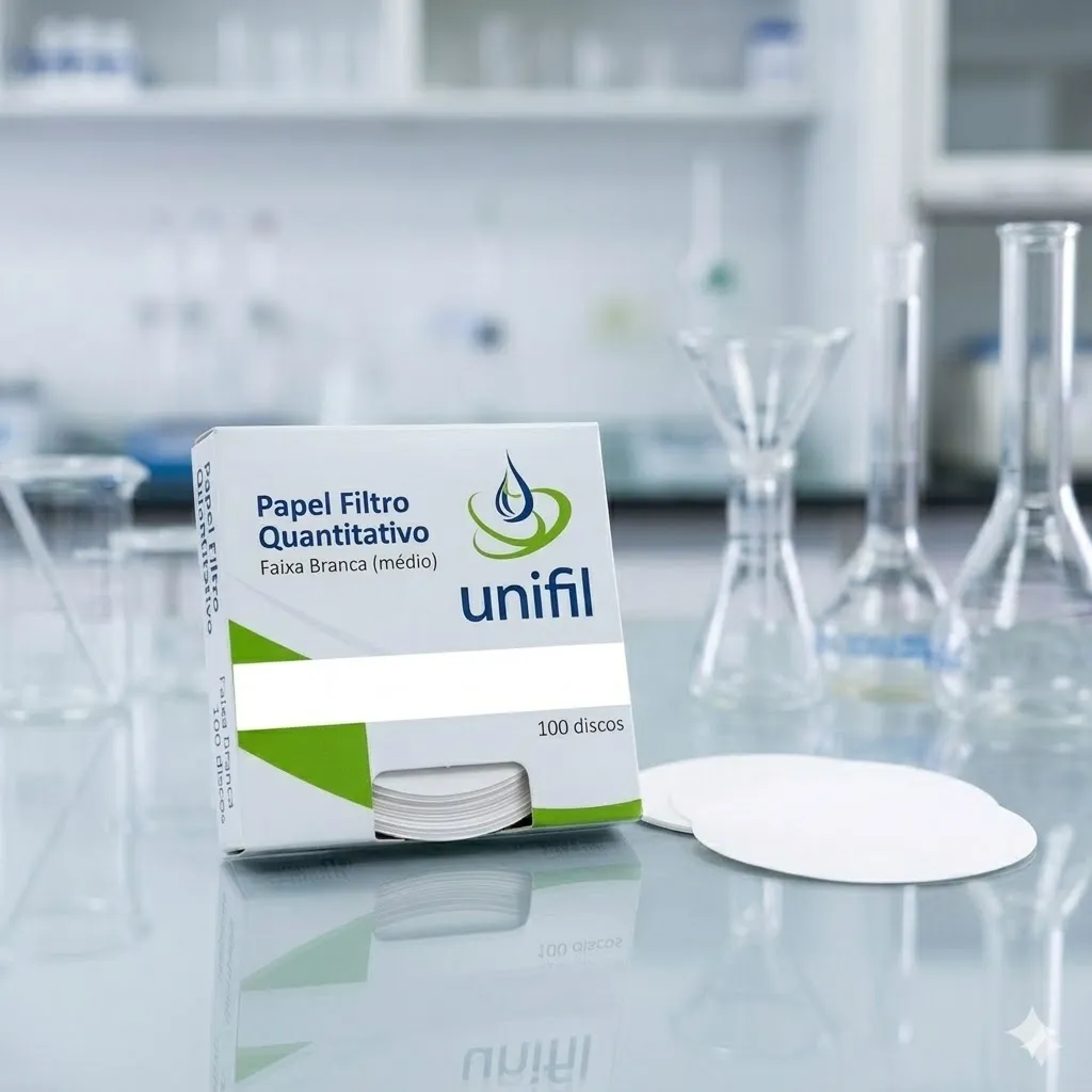Papel Filtro Quantitativo (Faixa Branca) Velocidade Média Caixa C/100 Folhas