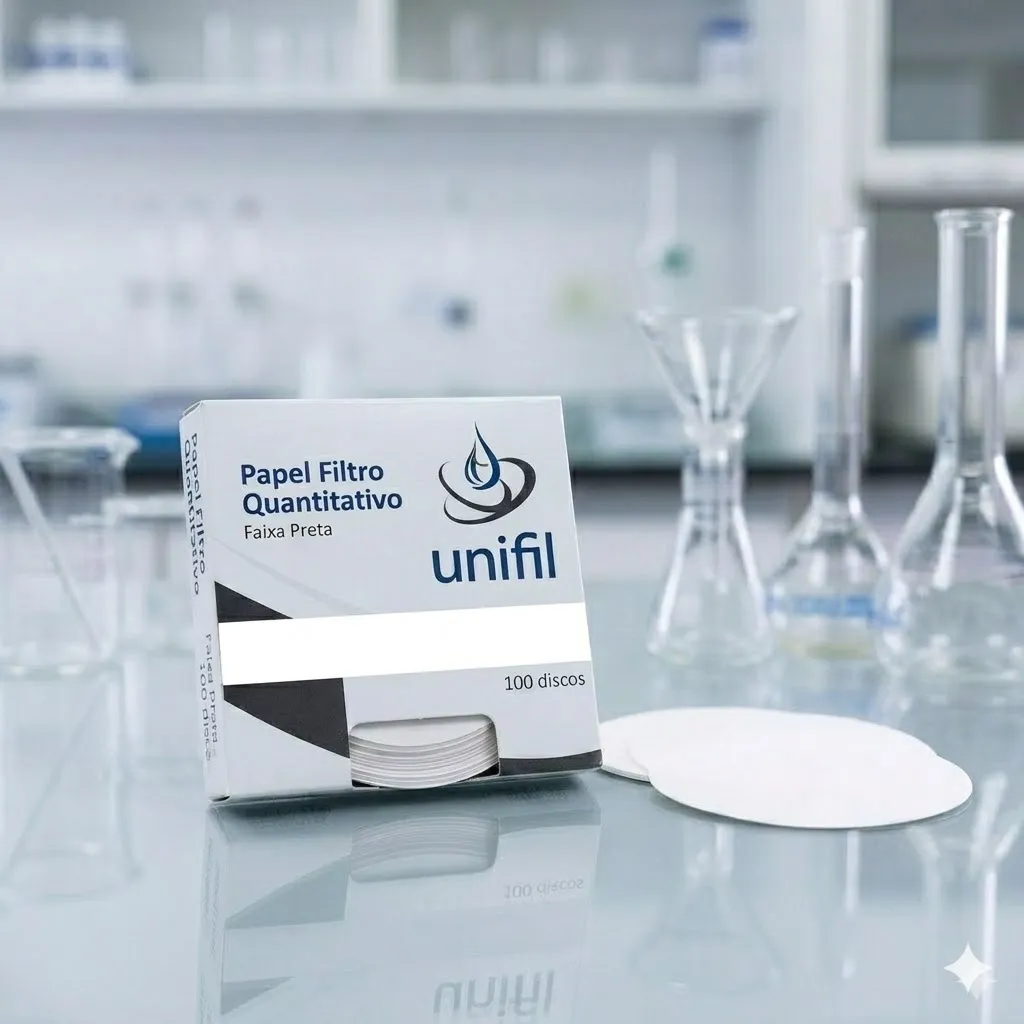 Papel Filtro Quantitativo (Faixa Preta) Velocidade Rápida Caixa C/100 Folhas