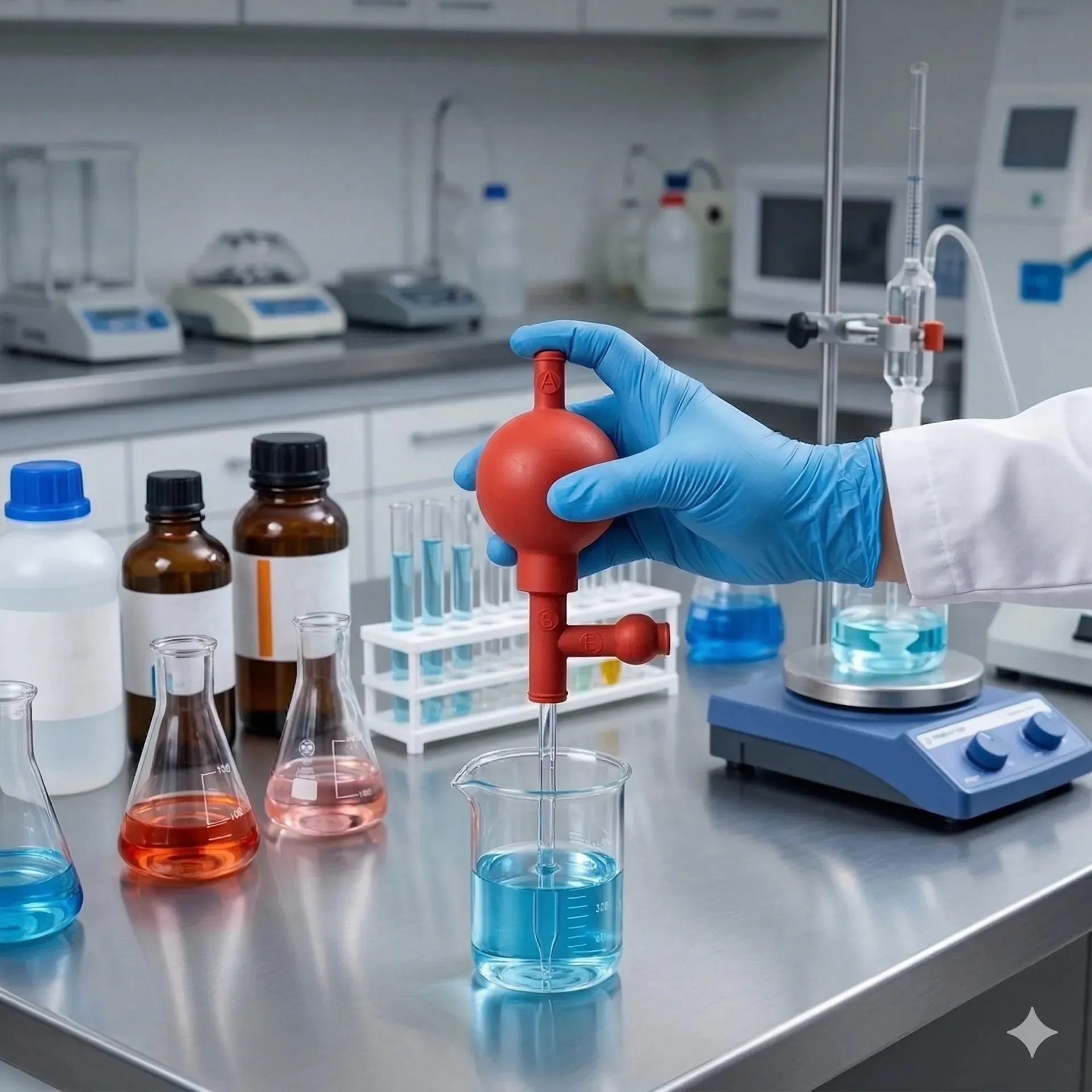Pipetador Aspirador Tipo Pera Borracha 3 Vias Perfecta